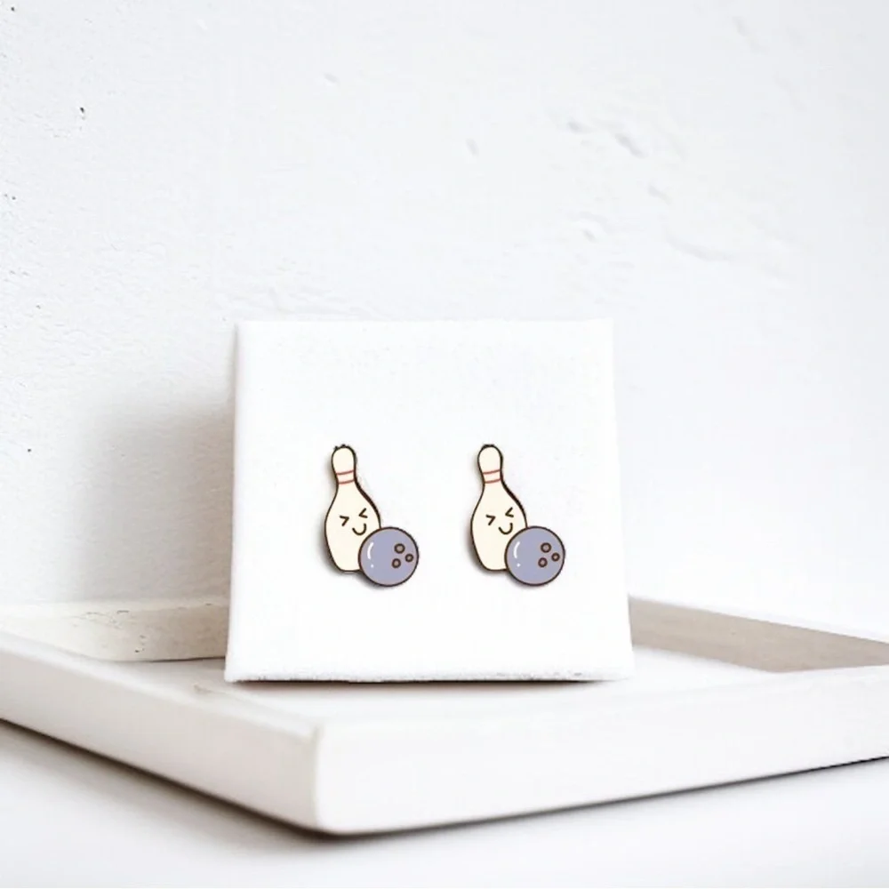Strike a Pose with Bowling Studs Earrings! 🎳 NWT Sported Studs